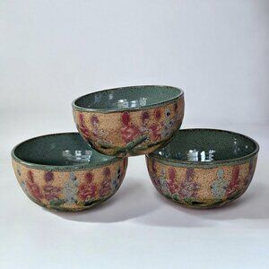 Set of Three Cereal Soup Bowls MKS floral NICE